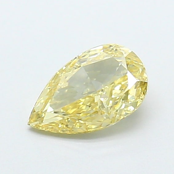0.51 Lab Grown Diamond FANCY YELLOW PEAR Shape: Showcasing a 0.51 ct lab-grown diamond in Fancy Yellow, cut with a graceful teardrop profile. Ideal for a solitaire ring, this stone delivers a pleasing color presence with bright life and a clean, mo