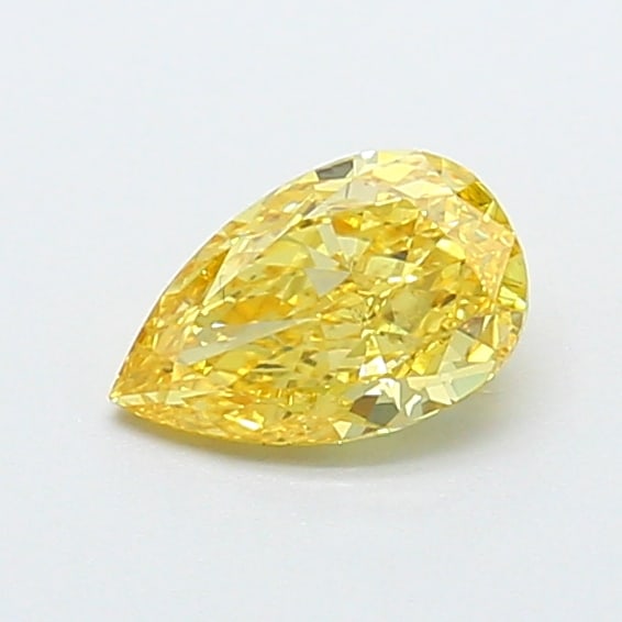 0.57 Lab Grown Diamond FANCY VIVID YELLOW PEAR Shape: A beautifully crafted a 0.57 ct lab-grown diamond in Fancy Vivid Yellow, cut with an elongated teardrop silhouette. Designed for a vintage-inspired design, this stone delivers high-saturation color th