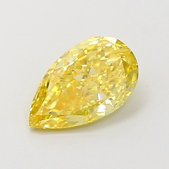 0.62 Lab Grown Diamond FANCY VIVID YELLOW PEAR Shape (1 of 1)