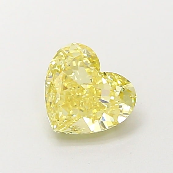 0.76 Lab Grown Diamond FANCY YELLOW HEART Shape: Featuring a 0.76 ct lab-grown diamond in Fancy Yellow, cut with a charming heart outline. A great choice for a minimalist setting, this stone delivers a pleasing color presence with bright life and a