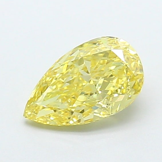 0.94 Lab Grown Diamond FANCY VIVID YELLOW PEAR Shape: Presenting a 0.94 ct lab-grown diamond in Fancy Vivid Yellow, cut with a graceful teardrop profile. Pairs beautifully with a earring drops, this stone delivers high-saturation color that stands out be