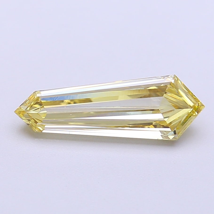 1.42 Lab Grown Diamond FANCY INTENSE YELLOW SHIELD Shape: A striking a 1.42 ct lab-grown diamond in Fancy Intense Yellow, cut with a shield silhouette with strong presence. Perfect for a modern bespoke piece, this stone delivers rich color depth with strong 