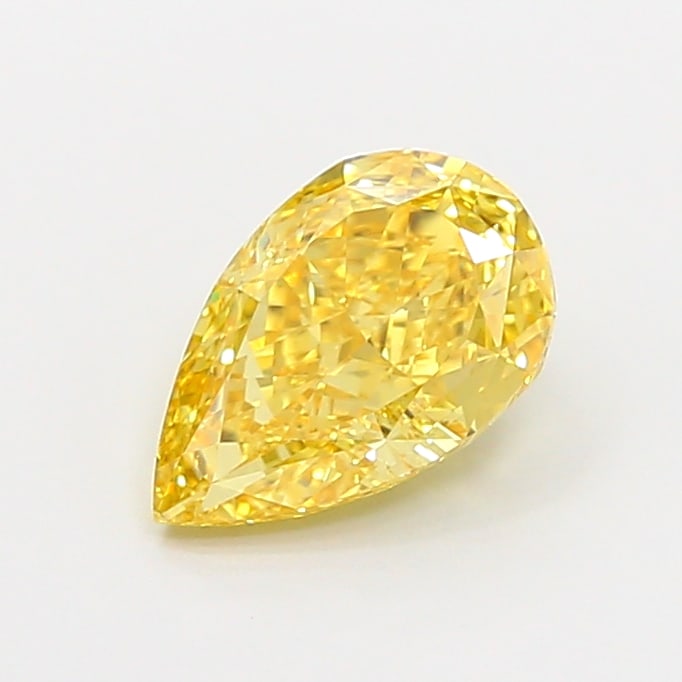 1.54 Lab Grown Diamond FANCY VIVID YELLOW PEAR Shape: A striking a 1.54 ct lab-grown diamond in Fancy Vivid Yellow, cut with an elongated teardrop silhouette. Perfect for a modern bespoke piece, this stone delivers high-saturation color that stands out b