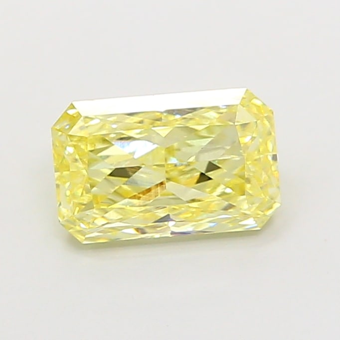 1.63 Lab Grown Diamond FANCY VIVID YELLOW RADIANT Shape: Featuring a 1.63 ct lab-grown diamond in Fancy Vivid Yellow, cut with crisp facets with vivid sparkle. A great choice for a minimalist setting, this stone delivers high-saturation color that stands ou