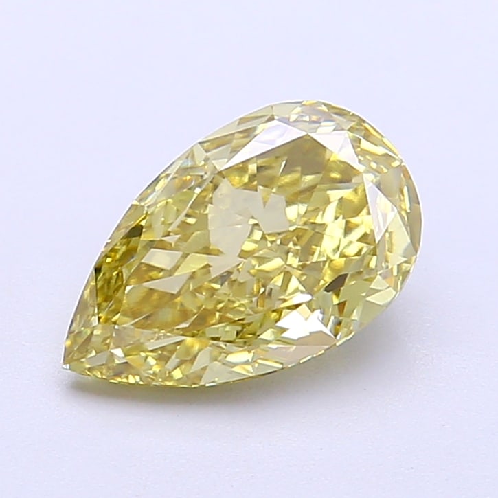 1.74 Lab Grown Diamond FANCY INTENSE YELLOW PEAR Shape: Offered here is a 1.74 ct lab-grown diamond in Fancy Intense Yellow, cut with an elongated teardrop silhouette. Ready to set in a halo setting, this stone delivers rich color depth with strong visual 