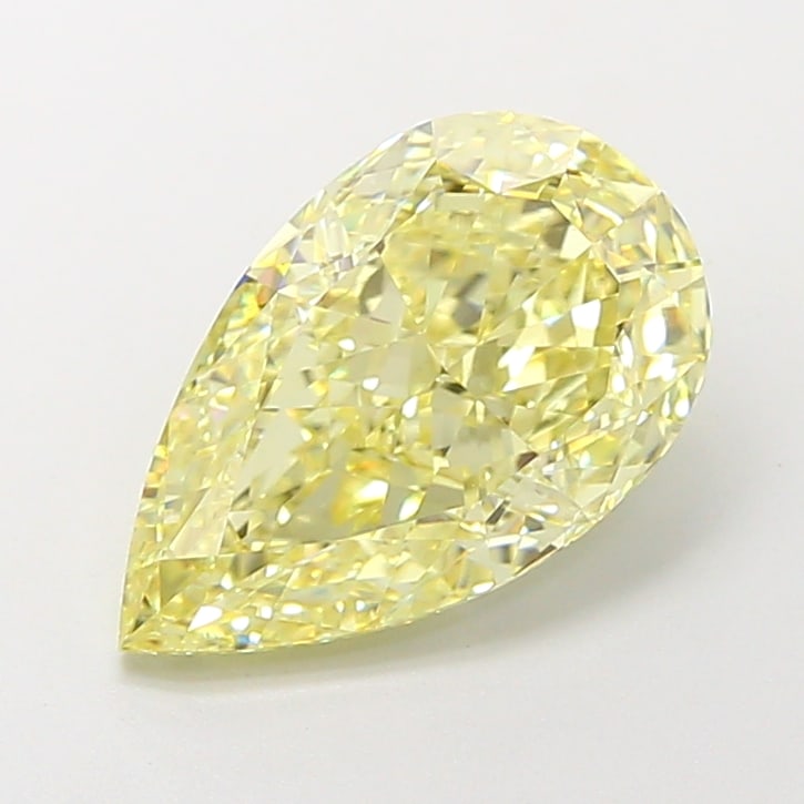 3.51 Lab Grown Diamond FANCY YELLOW PEAR Shape: A beautifully crafted a 3.51 ct lab-grown diamond in Fancy Yellow, cut with a classic pear outline with a tapered tip. Designed for a vintage-inspired design, this stone delivers a pleasing color pres