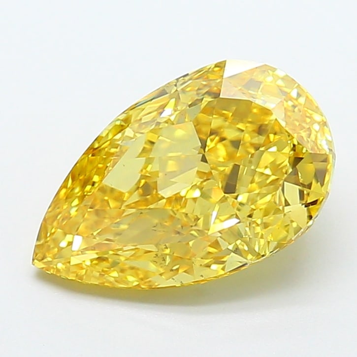 4.42 Lab Grown Diamond FANCY VIVID YELLOW PEAR Shape (1 of 1)