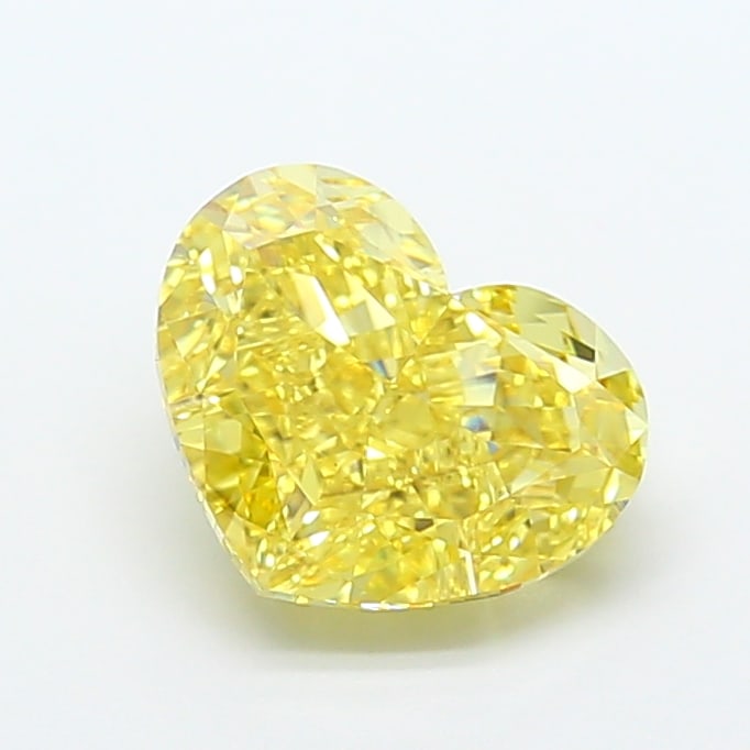 5.03 Lab Grown Diamond FANCY VIVID YELLOW HEART Shape: Featuring a 5.03 ct lab-grown diamond in Fancy Vivid Yellow, cut with a charming heart outline. A great choice for a minimalist setting, this stone delivers high-saturation color that stands out beaut