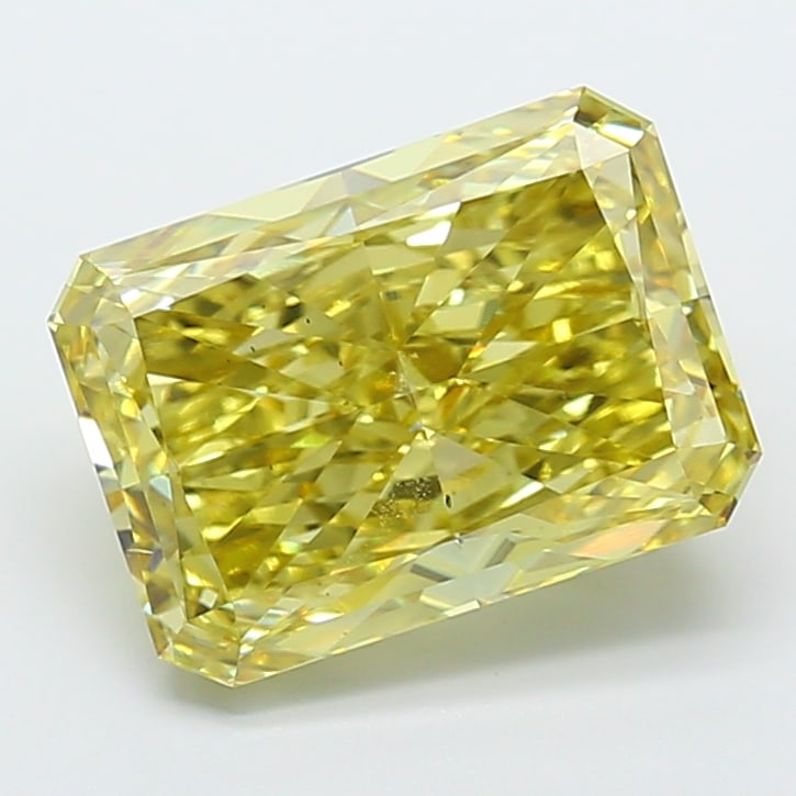 9.87 Lab Grown Diamond FANCY GREENISH YELLOW RADIANT Shape: Offered here is a 9.87 ct lab-grown diamond in Fancy Greenish Yellow, cut with a modern radiant outline. Ready to set in a halo setting, this stone delivers a pleasing color presence with bright life