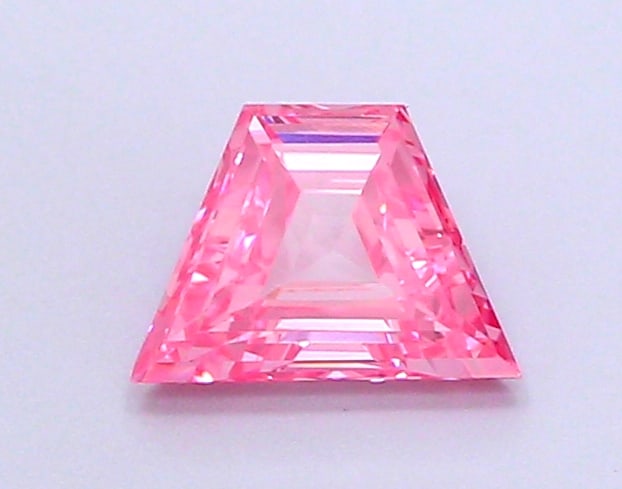 0.66 Lab Grown Diamond FANCY VIVID PINK TRAPEZOID Shape (1 of 1)