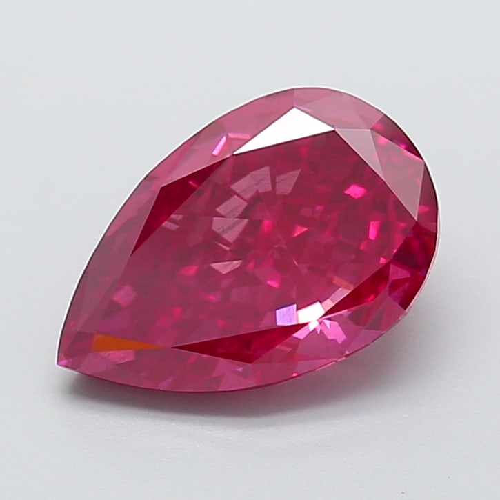 3.48 Lab Grown Diamond FANCY DEEP PURPLISH PINK PEAR Shape: Presenting a 3.48 ct lab-grown diamond in Fancy Deep Purplish Pink, cut with an elongated teardrop silhouette. Pairs beautifully with a earring drops, this stone delivers a deeper tone with dramatic,