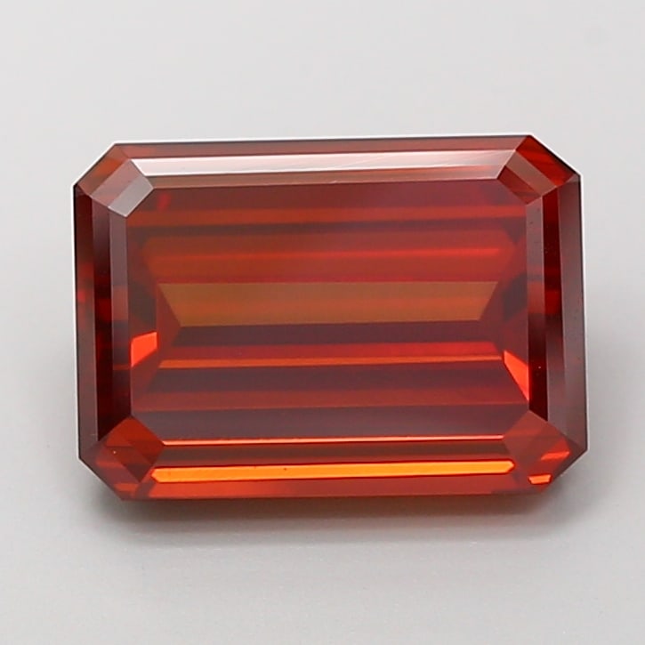 5.05 Lab Grown Diamond FANCY DEEP ORANGY RED EMERALD Shape: Featuring a 5.05 ct lab-grown diamond in Fancy Deep Orangy Red, cut with a sleek step-cut look. A great choice for a minimalist setting, this stone delivers a deeper tone with dramatic, luxurious impa