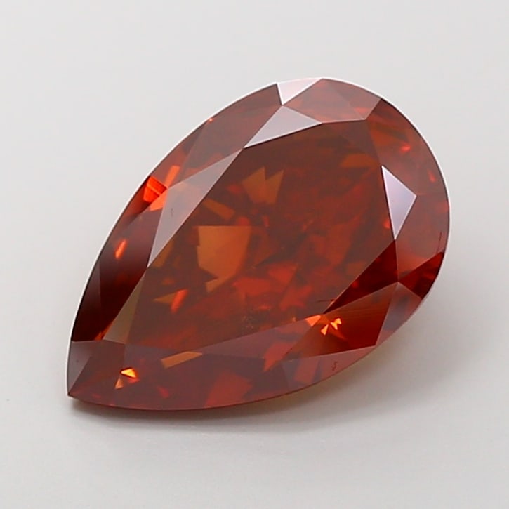 5.7 Lab Grown Diamond FANCY DEEP ORANGY RED PEAR Shape (1 of 1)