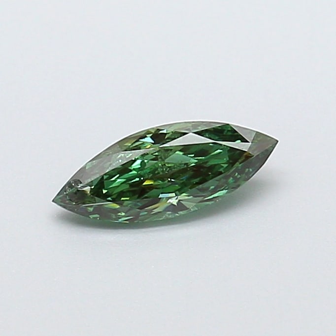 0.37 Lab Grown Diamond FANCY VIVID GREEN MARQUISE Shape (1 of 1)
