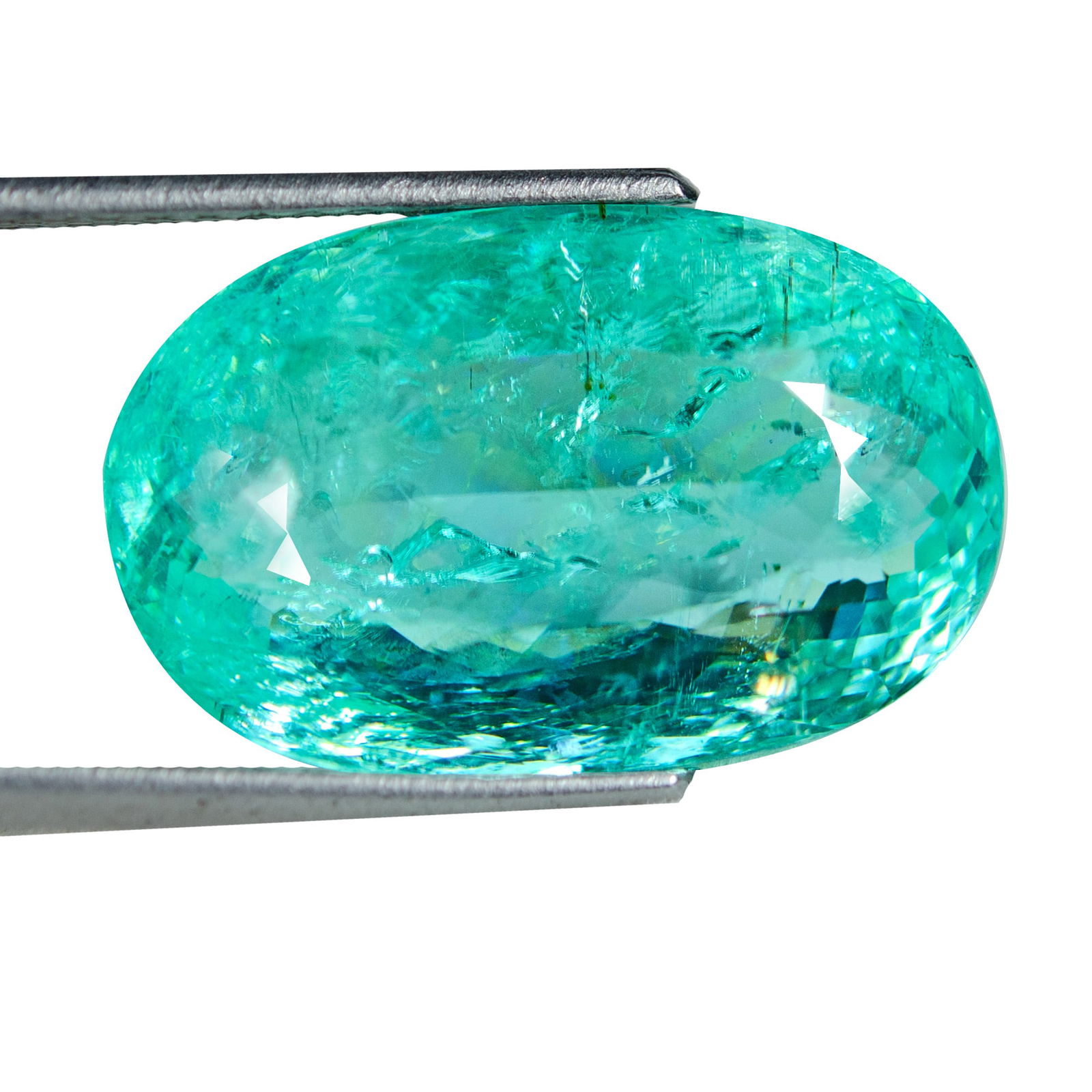 14.73 Cts GIA Paraiba: Exceptional GIA-certified Paraiba Tourmaline with strong presence and vibrant color; 14.73 cts, measurement 19 × 12 × 7 mm.