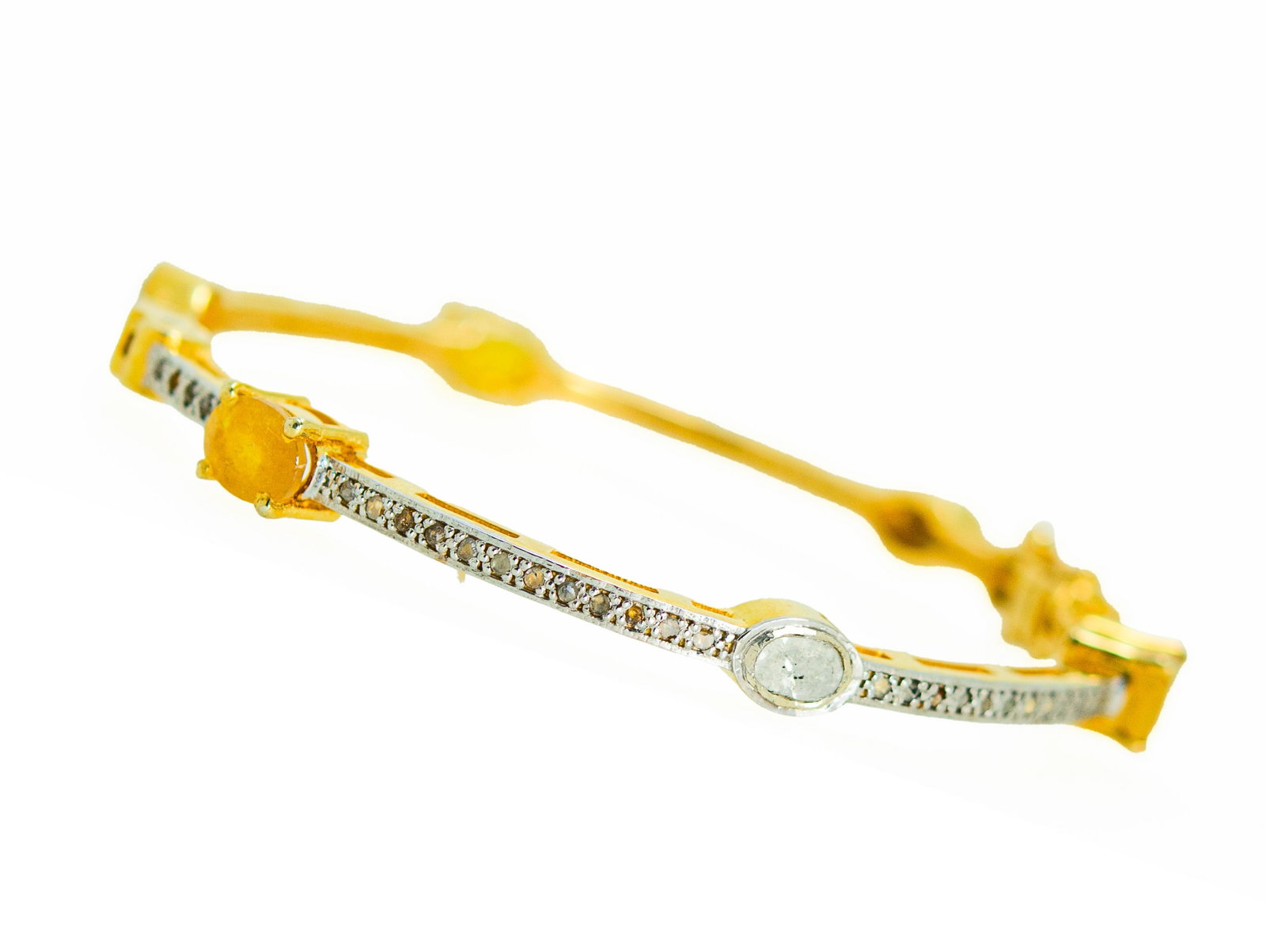 18K Gold-Plated 925 Silver Diamond & Sapphire Bracelet (1 of 2)