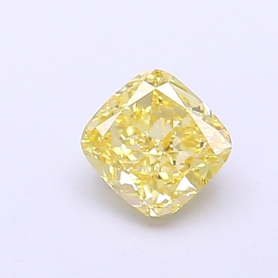 Fancy Lab Grown Diamond SQUARE CUSHION Shape 0.51 cts VS2 Grade FANCY INTENSE YELLOW Color (1 of 1)