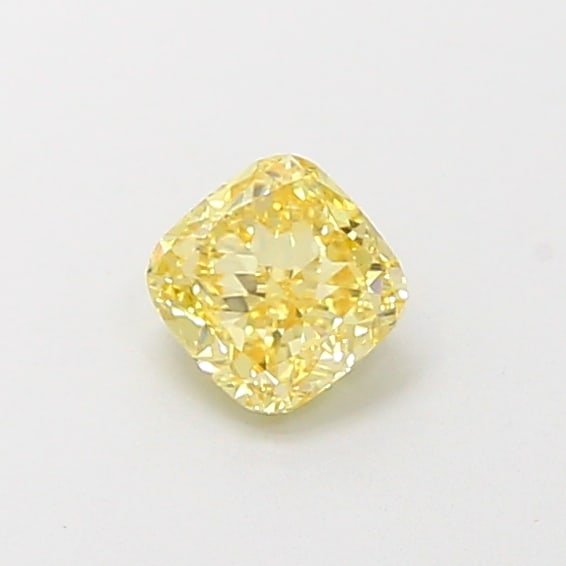 Fancy Lab Grown Diamond SQUARE CUSHION Shape 0.55 cts VS1 Grade FANCY VIVID YELLOW Color (1 of 1)