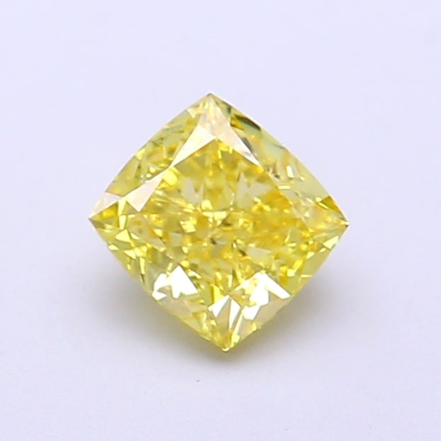 Fancy Lab Grown Diamond SQUARE CUSHION Shape 0.77 cts VS1 Grade FANCY INTENSE YELLOW Color (1 of 1)