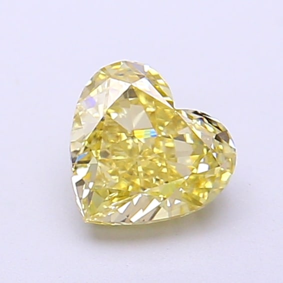 Fancy Lab Grown Diamond HEART Shape 0.85 cts VS1 Grade FANCY YELLOW Color: Fancy Lab Grown Diamond HEART Shape 0.85 cts VS1 Grade FANCY YELLOW Color. Natural fancy colour lab-grown diamond, certified. Ideal for bespoke fine jewelry, engagement rings, and collectors of rare f