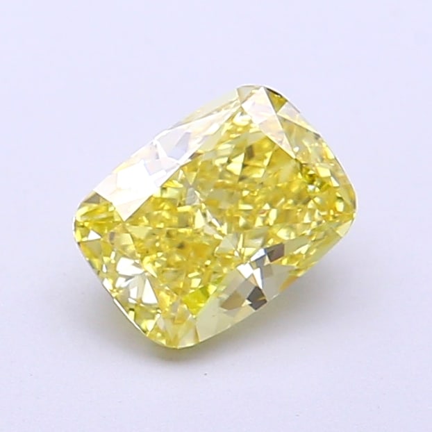 Fancy Lab Grown Diamond LONG CUSHION Shape 0.98 cts VVS2 Grade FANCY INTENSE YELLOW Color: Fancy Lab Grown Diamond LONG CUSHION Shape 0.98 cts VVS2 Grade FANCY INTENSE YELLOW Color. Natural fancy colour lab-grown diamond, certified. Ideal for bespoke fine jewelry, engagement rings, and coll