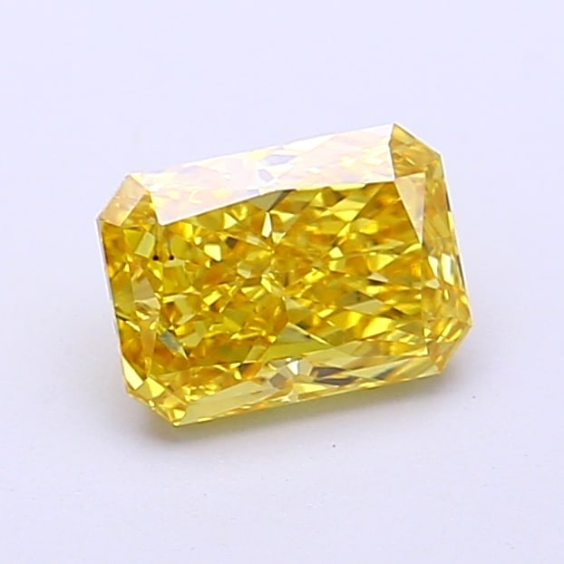 Fancy Lab Grown Diamond RADIANT Shape 1.01 cts VS2 Grade FANCY VIVID YELLOW Color (1 of 1)