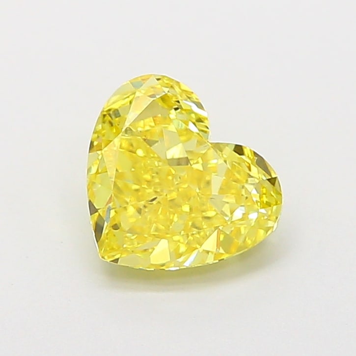 Fancy Lab Grown Diamond HEART Shape 1.41 cts SI1 Grade FANCY VIVID YELLOW Color: Fancy Lab Grown Diamond HEART Shape 1.41 cts SI1 Grade FANCY VIVID YELLOW Color. Natural fancy colour lab-grown diamond, certified. Ideal for bespoke fine jewelry, engagement rings, and collectors of 