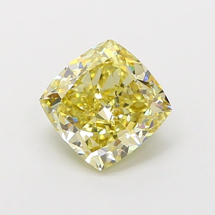 Fancy Lab Grown Diamond SQUARE CUSHION Shape 1.48 cts SI1 Grade FANCY INTENSE YELLOW Color (1 of 1)