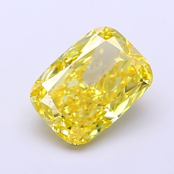 Fancy Lab Grown Diamond LONG CUSHION Shape 1.49 cts VS1 Grade FANCY VIVID YELLOW Color (1 of 1)