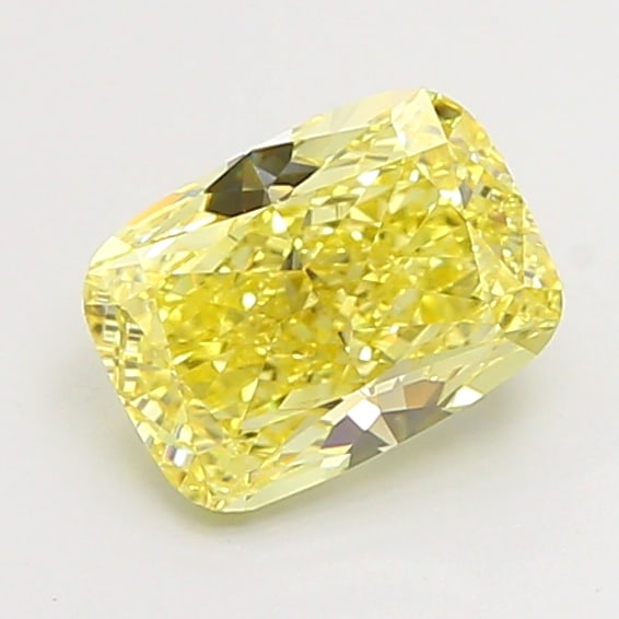 Fancy Lab Grown Diamond LONG CUSHION Shape 1.56 cts VVS2 Grade FANCY YELLOW Color (1 of 1)