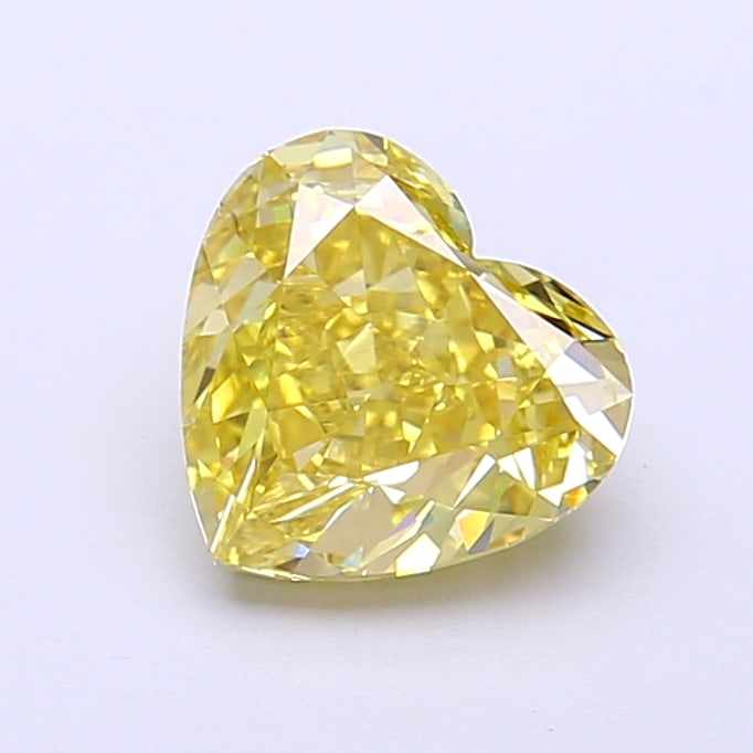 Fancy Lab Grown Diamond HEART Shape 1.57 cts VVS2 Grade FANCY VIVID YELLOW Color: Fancy Lab Grown Diamond HEART Shape 1.57 cts VVS2 Grade FANCY VIVID YELLOW Color. Natural fancy colour lab-grown diamond, certified. Ideal for bespoke fine jewelry, engagement rings, and collectors of