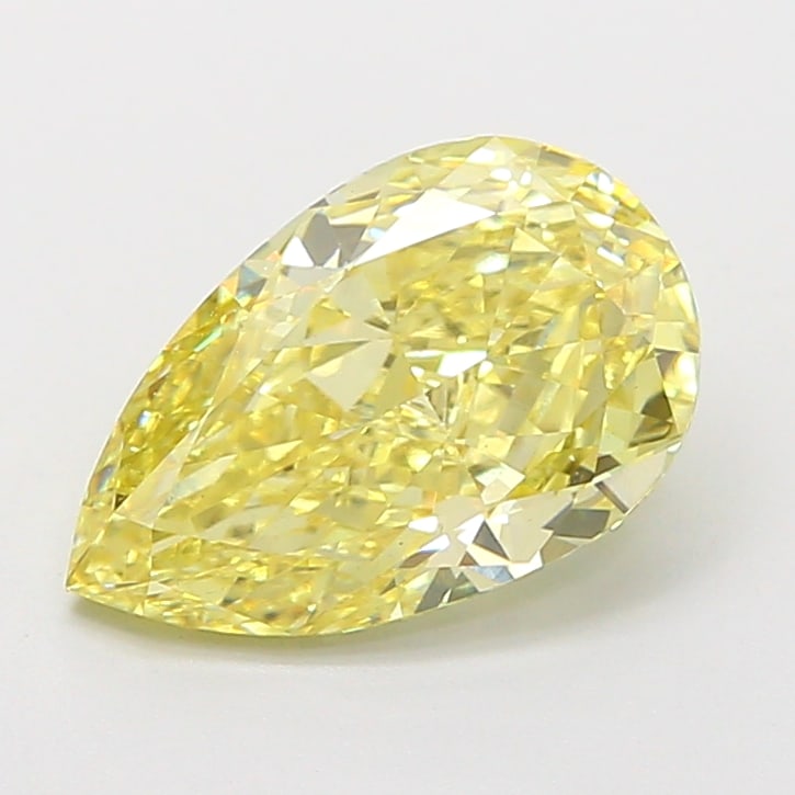 Fancy Lab Grown Diamond PEAR Shape 2.3 cts VS2 Grade FANCY INTENSE YELLOW Color (1 of 1)