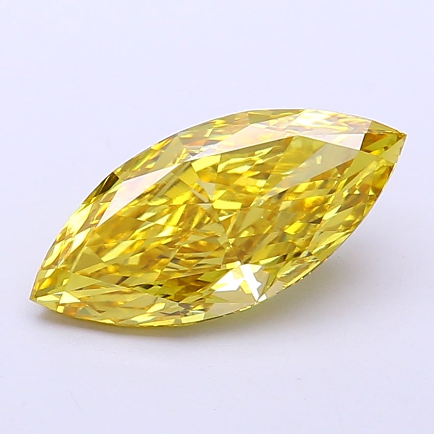 Fancy Lab Grown Diamond MARQUISE Shape 2.33 cts VVS2 Grade FANCY VIVID YELLOW Color: Fancy Lab Grown Diamond MARQUISE Shape 2.33 cts VVS2 Grade FANCY VIVID YELLOW Color. Natural fancy colour lab-grown diamond, certified. Ideal for bespoke fine jewelry, engagement rings, and collectors