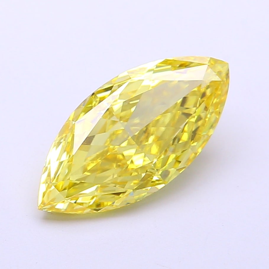 Fancy Lab Grown Diamond MARQUISE Shape 2.63 cts VVS2 Grade FANCY INTENSE YELLOW Color (1 of 1)