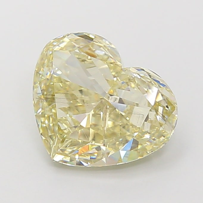 Fancy Lab Grown Diamond HEART Shape 2.9 cts SI1 Grade FANCY LIGHT YELLOW Color (1 of 1)