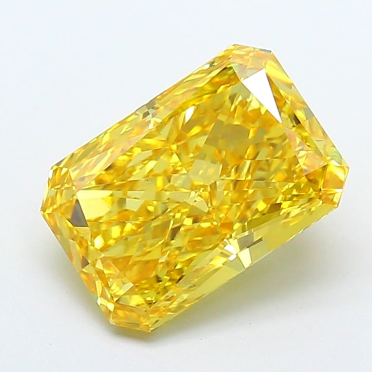 Fancy Lab Grown Diamond RADIANT Shape 3.05 cts VS2 Grade FANCY VIVID YELLOW Color: Fancy Lab Grown Diamond RADIANT Shape 3.05 cts VS2 Grade FANCY VIVID YELLOW Color. Natural fancy colour lab-grown diamond, certified. Ideal for bespoke fine jewelry, engagement rings, and collectors o