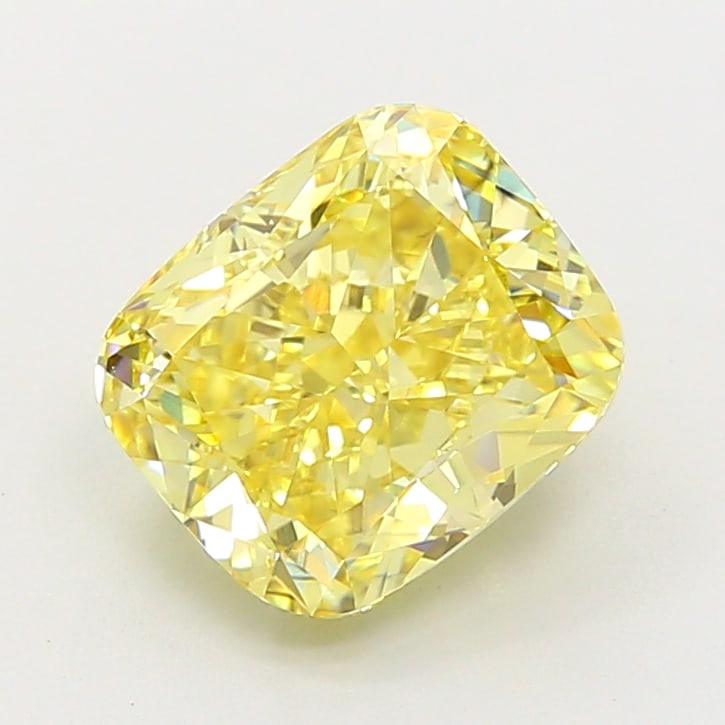 Fancy Lab Grown Diamond CUSHION Shape 3.15 cts VS2 Grade FANCY INTENSE YELLOW Color: Fancy Lab Grown Diamond CUSHION Shape 3.15 cts VS2 Grade FANCY INTENSE YELLOW Color. Natural fancy colour lab-grown diamond, certified. Ideal for bespoke fine jewelry, engagement rings, and collectors