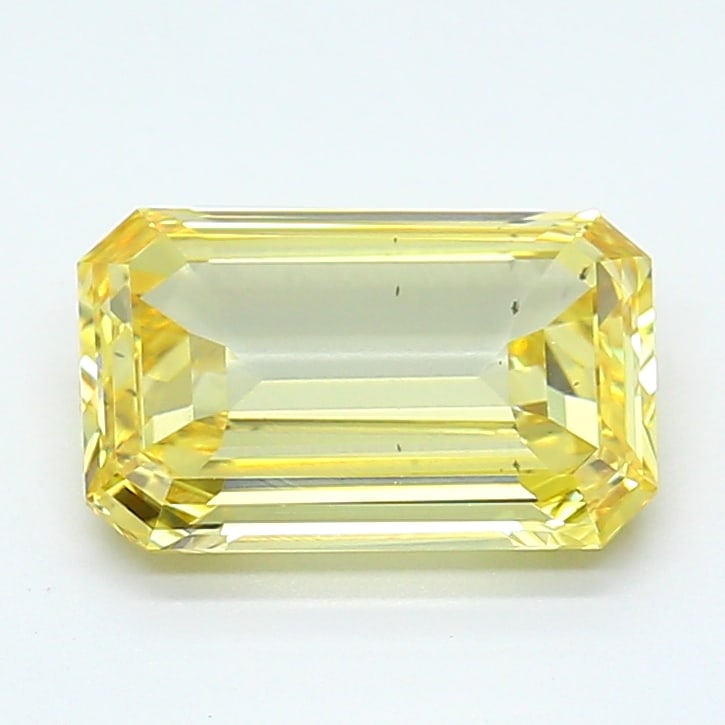 Fancy Lab Grown Diamond EMERALD Shape 3.18 cts SI1 Grade FANCY INTENSE YELLOW Color (1 of 1)