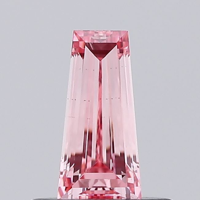 Fancy Lab Grown Diamond TAPERED BAGUETTE Shape 0.43 cts VVS2 Grade FANCY INTENSE PINK Color (1 of 1)