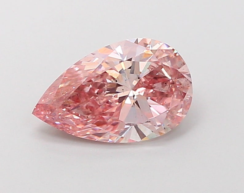 Fancy Lab Grown Diamond PEAR Shape 1.37 cts SI2 Grade FANCY INTENSE PINK Color: Fancy Lab Grown Diamond PEAR Shape 1.37 cts SI2 Grade FANCY INTENSE PINK Color. Natural fancy colour lab-grown diamond, certified. Ideal for bespoke fine jewelry, engagement rings, and collectors of r