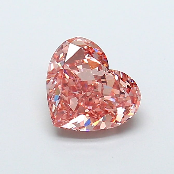 Fancy Lab Grown Diamond HEART Shape 2.14 cts VS2 Grade FANCY INTENSE BROWNISH PINK Color (1 of 1)