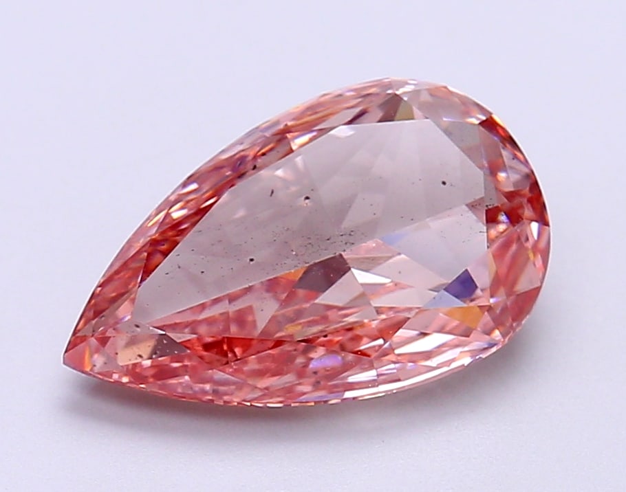 Fancy Lab Grown Diamond PEAR Shape 3.27 cts SI2 Grade FANCY INTENSE PINK Color: Fancy Lab Grown Diamond PEAR Shape 3.27 cts SI2 Grade FANCY INTENSE PINK Color. Natural fancy colour lab-grown diamond, certified. Ideal for bespoke fine jewelry, engagement rings, and collectors of r