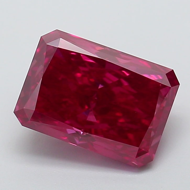 Fancy Lab Grown Diamond RADIANT Shape 4.28 cts VS2 Grade FANCY PURPLISH PINK Color (1 of 1)