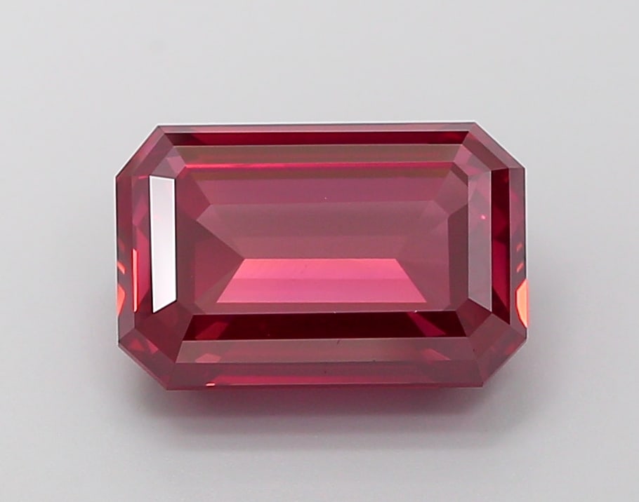Fancy Lab Grown Diamond EMERALD Shape 5.24 cts VVS2 Grade FANCY VIVID BROWNISH PINK Color (1 of 1)