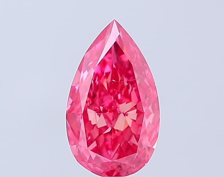Fancy Lab Grown Diamond PEAR Shape 1.28 cts VS2 Grade FANCY VIVID RED Color: Fancy Lab Grown Diamond PEAR Shape 1.28 cts VS2 Grade FANCY VIVID RED Color. Natural fancy colour lab-grown diamond, certified. Ideal for bespoke fine jewelry, engagement rings, and collectors of rare