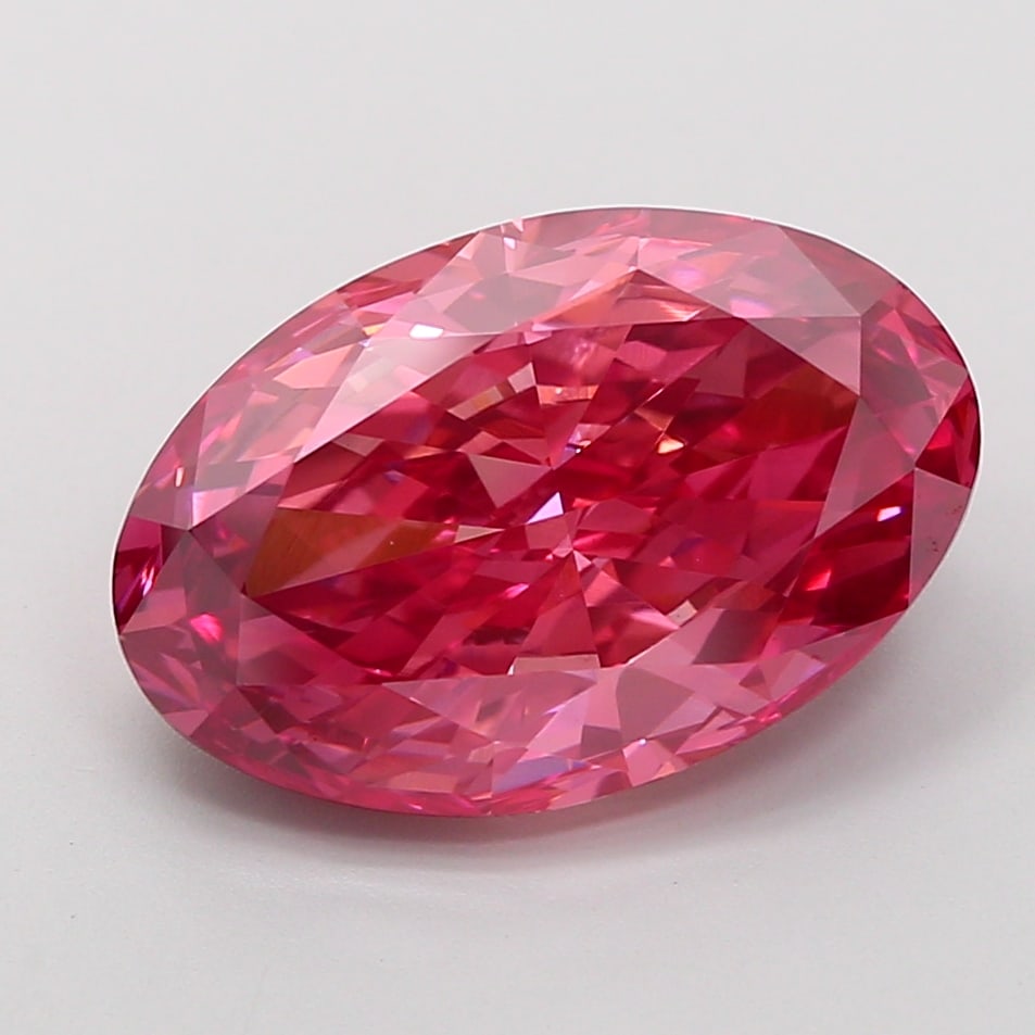 Fancy Lab Grown Diamond OVAL Shape 5.71 cts VS1 Grade FANCY VIVID RED Color: Fancy Lab Grown Diamond OVAL Shape 5.71 cts VS1 Grade FANCY VIVID RED Color. Natural fancy colour lab-grown diamond, certified. Ideal for bespoke fine jewelry, engagement rings, and collectors of rare