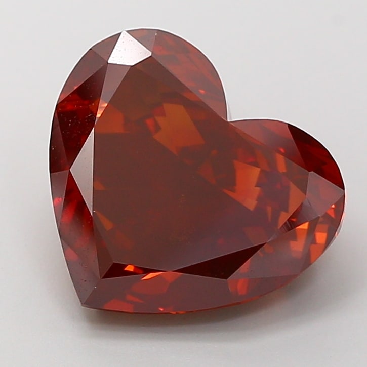 Fancy Lab Grown Diamond HEART Shape 6.57 cts VS1 Grade FANCY DEEP ORANGY RED Color: Fancy Lab Grown Diamond HEART Shape 6.57 cts VS1 Grade FANCY DEEP ORANGY RED Color. Natural fancy colour lab-grown diamond, certified. Ideal for bespoke fine jewelry, engagement rings, and collectors 