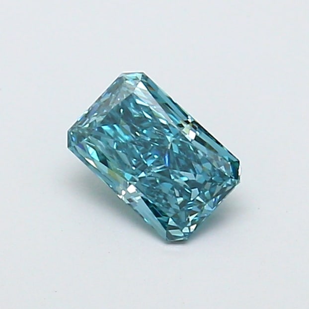 Fancy Lab Grown Diamond RADIANT Shape 0.54 cts VS1 Grade FANCY VIVID BLUISH GREEN Color: Fancy Lab Grown Diamond RADIANT Shape 0.54 cts VS1 Grade FANCY VIVID BLUISH GREEN Color. Natural fancy colour lab-grown diamond, certified. Ideal for bespoke fine jewelry, engagement rings, and collec