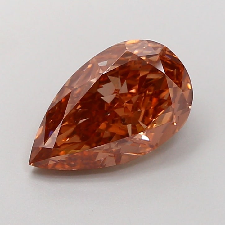 Fancy Lab Grown Diamond PEAR Shape 2.34 cts VS1 Grade FANCY BROWN Color (1 of 1)