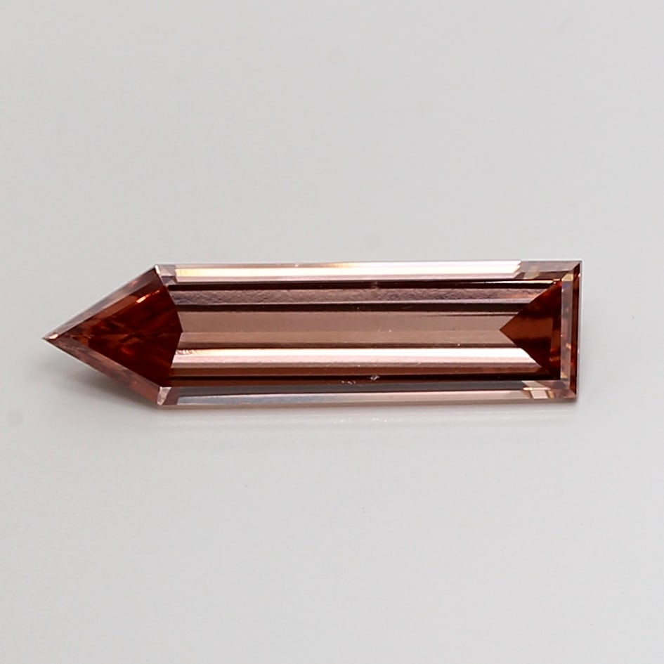Fancy Lab Grown Diamond BULLET Shape 2.93 cts VVS1 Grade FANCY VIVID BROWN Color: Fancy Lab Grown Diamond BULLET Shape 2.93 cts VVS1 Grade FANCY VIVID BROWN Color. Natural fancy colour lab-grown diamond, certified. Ideal for bespoke fine jewelry, engagement rings, and collectors of
